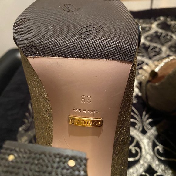STUNNING. LIKE NEW. Gold Gucci Marmont heels - Size 39 - Picture 5 of 5
